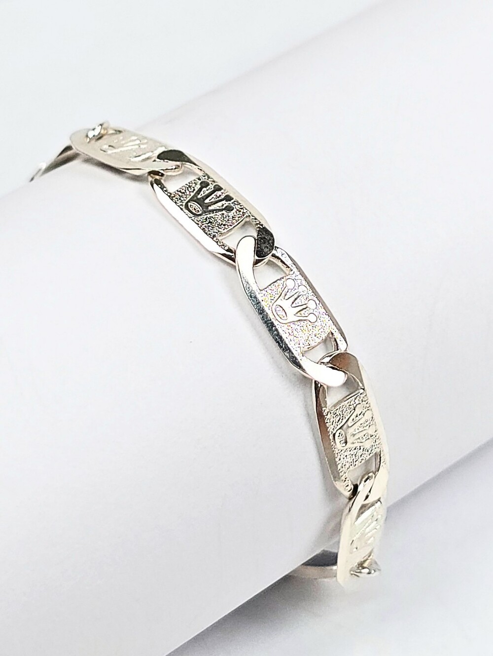 Men's Figaro Link Bracelet Designer Insp. 925 Sterling Silver Lobster Clasp 22cm
